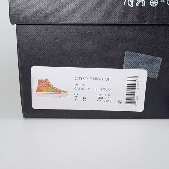 Coach CA855 Citysole High Top Platform Sneaker In Rainbow Signature Canvas 7 - Picture 9 of 11